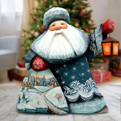 Santa Old World Lighting the Way Hand-Painted WOODCARVED Figurine by G. DeBrekht - Wildlife Holiday Decor - 821562 *** PRE-ORDER - Handmade Just for You! ***