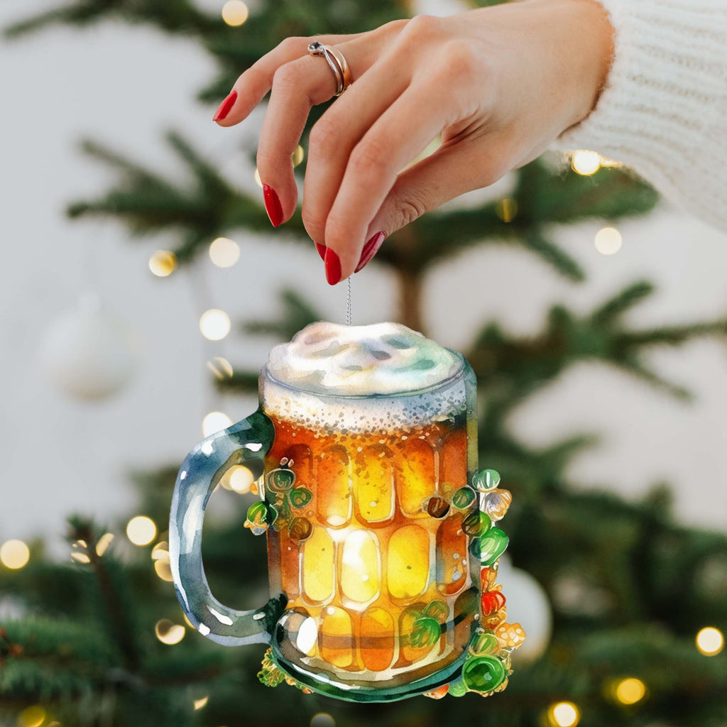 Irish Beer Mug Wooden Ornaments by G. DeBrekht Celtic St Patrick Decor - 8652775