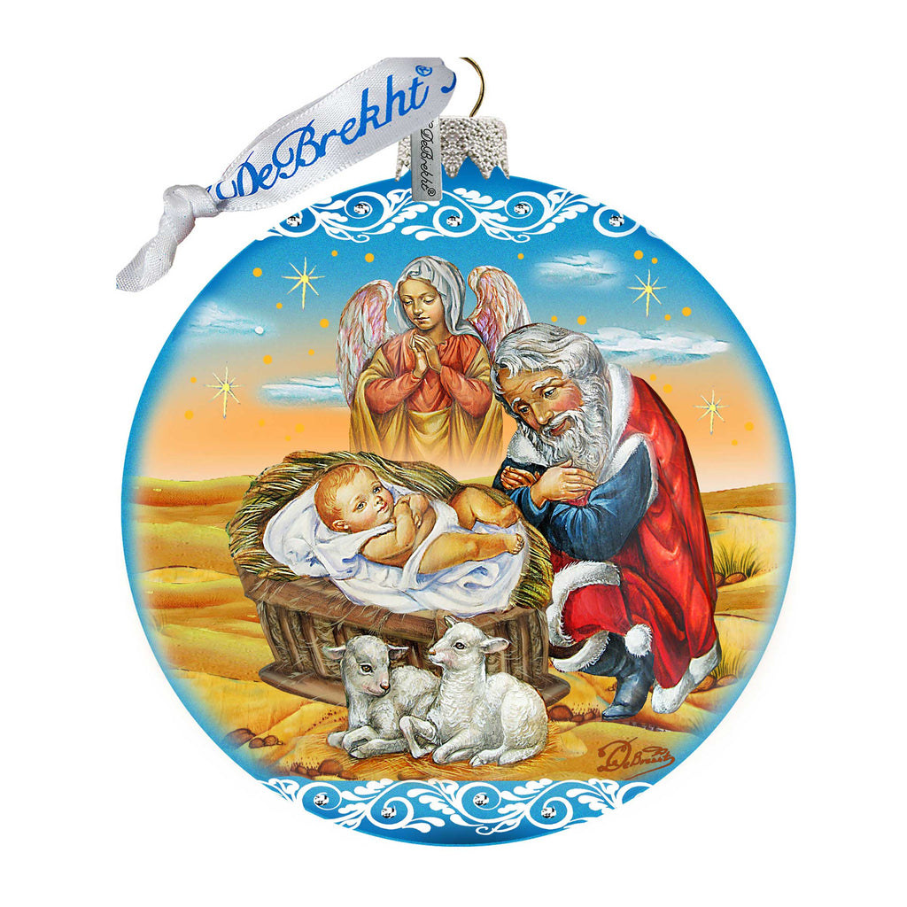 Adoration Glass Ornament Limited Edition by G. Debrekht - Nativity Holiday Decor Item 73864B