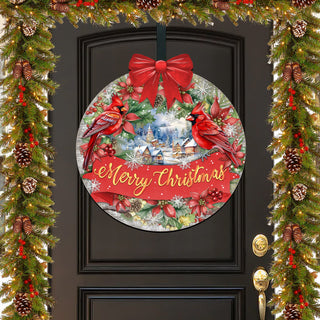 Merry Christmas Front Door Welcome Sign, Wooden Front Porch Decor by G. Debrekht Christmas Decor - 933121H