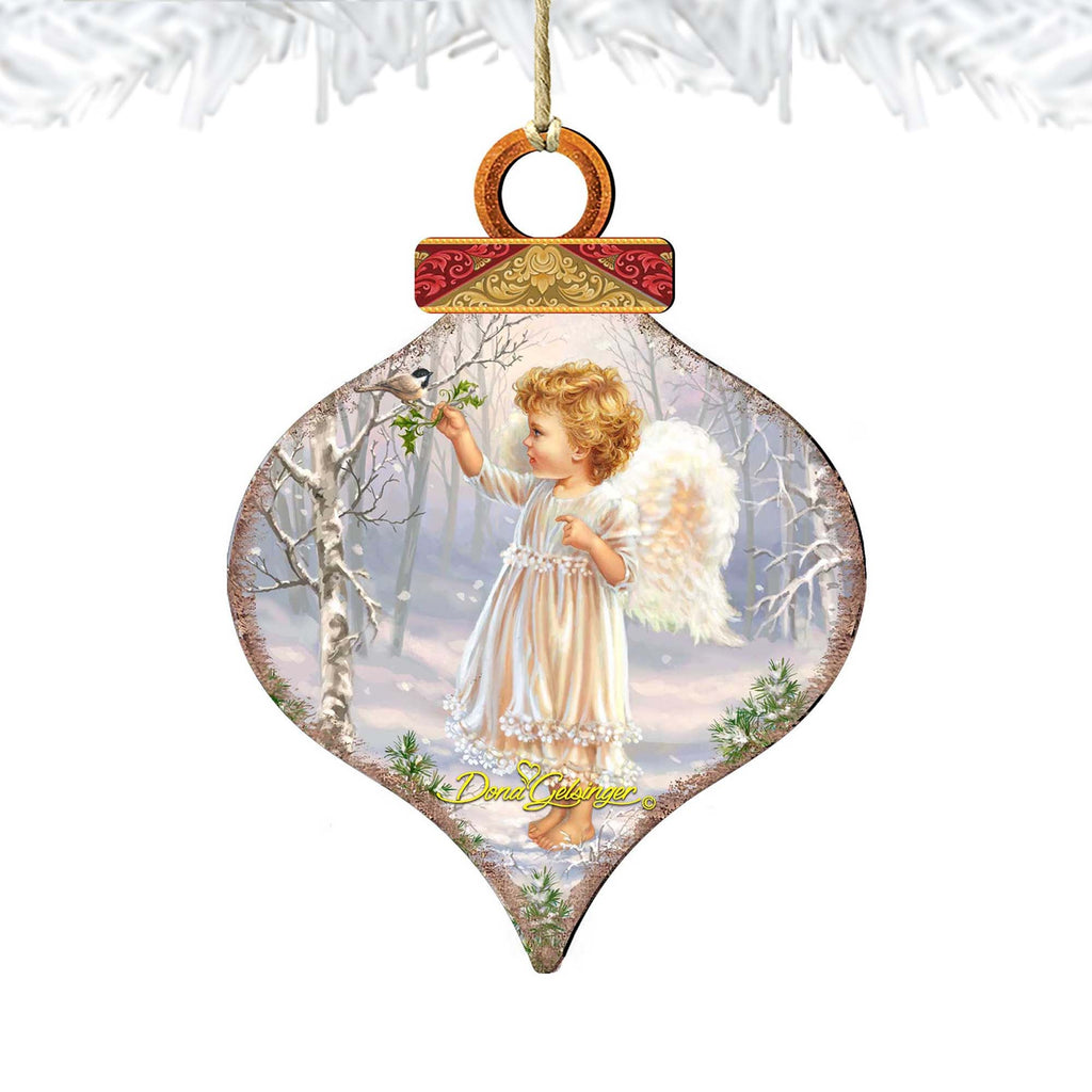 Little Angel Winter Blessings Wooden Ornaments by Gelsinger - Nativity Holiday Decor - 8031117-1427