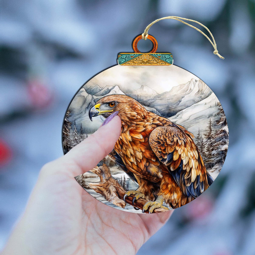 Golden Eagle Majesty Wooden Ornaments by G.Debrekht - Wildlife Holiday Decor - 870062