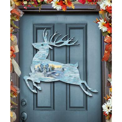 Prancing Deer Wildlife Door Decor - G. DeBrekht - Wildlife Holiday Decor - 8198211-1H