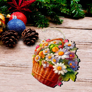 Flower Bouquets Decorative Eco Wood Ornaments Set of 3 by G. Debrekht - Love Family Decor - 8091076-2-S3