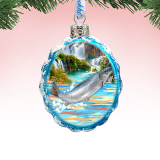 Salmon Mercury Glass Ornament by G. DeBrekht - Wildlife Holiday Decor - 771055