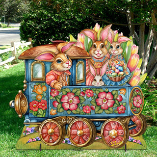 Easter Bunny Train Easter Lawn Decor by G. DeBrekht - Easter Spring Decor - 8652781F