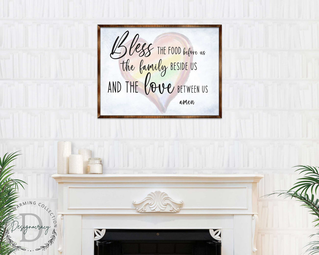 Bless the Food Before Us - Wooden Kitchen Blessing - Verse Wall Decor - Contemporary Decor - Script Wall Art - Meal Prayer Sign - 310333