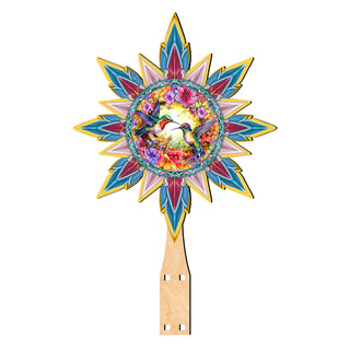Hummingbird Heaven Star Tree Topper Wooden Decor by G. Debrekht - Wildlife Holiday Decor - 89512