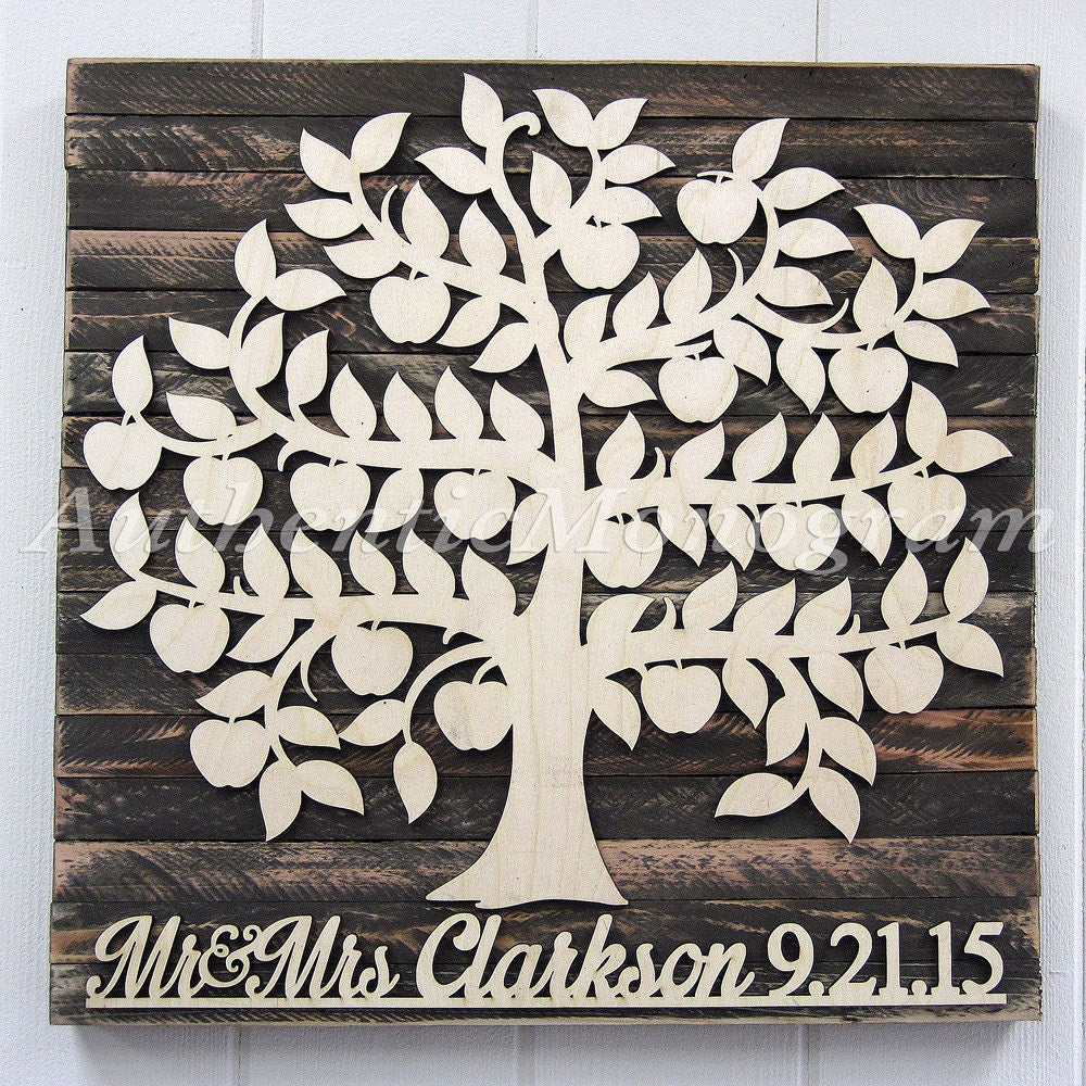 Personalized Wedding Guest Book 100 Guest - Wedding Wooden Sign _ Rustic Wall Decor - Custom Family Tree - Custom Guest Book for 100 Guest