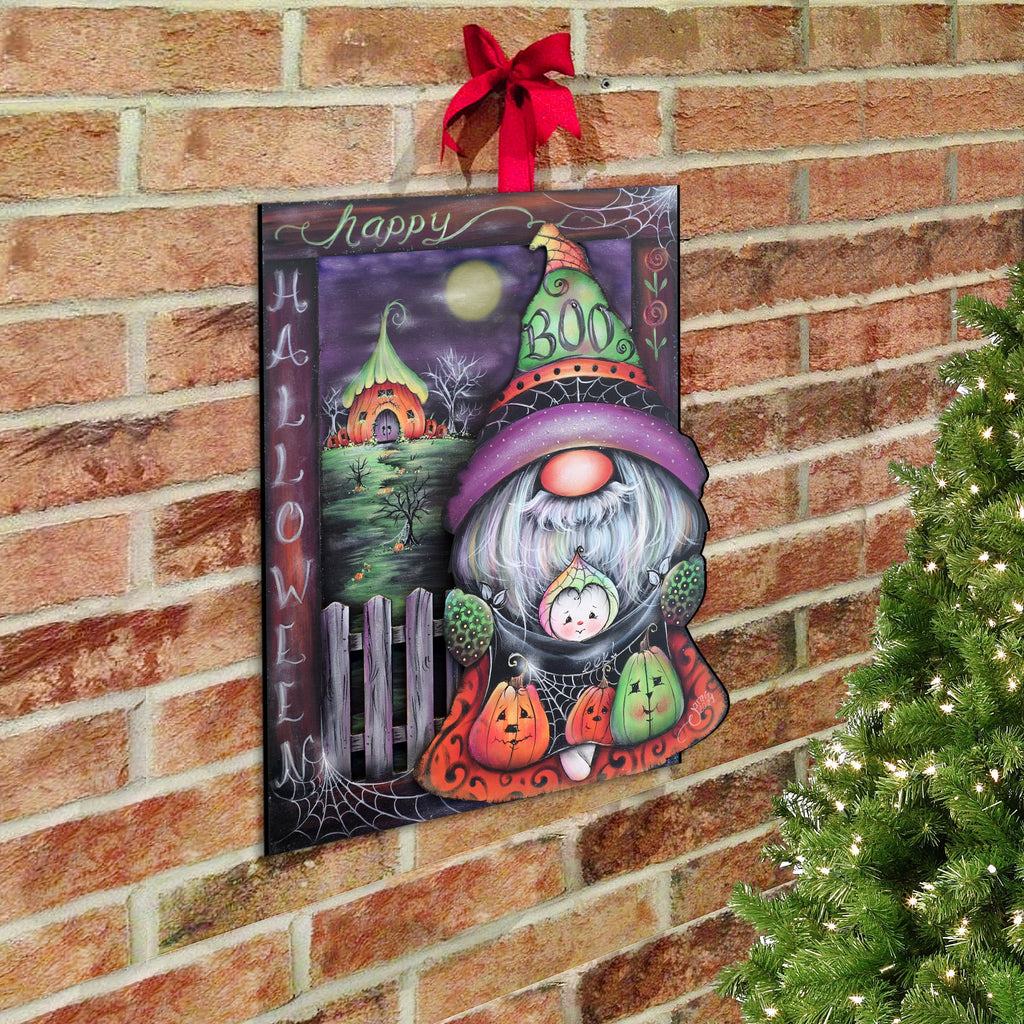Boo Halloween Gnome Holiday Door Decor by Jamie Mills-Price - Halloween Decor - 8611077H-MP