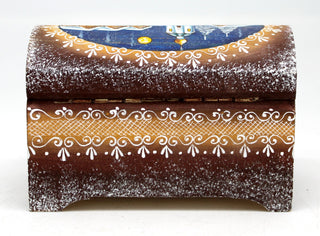 Winter Village Wood Carved Hand Painted Box 4x3