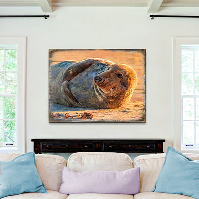 Speier Seal Wood Wooden Coastal Wall Art by Nature Wonders - Coastal Sea-Life Decor - 95260B