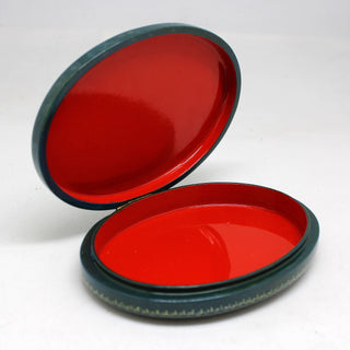 Handpainted One-of-a-Kind Papier Mache Lacquered Miniature Box 3.75 x 5 x 1 Unique Handmade Gift Collectible and Home Decoration