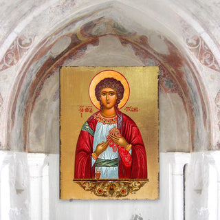 Saint Stephen Wooden Gold Plated Religious Christian Sacred Icon - Inspirational Icon Decor - 85056