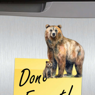 Bear Adventures Decorative Eco Wood Magnets Set of 6 by G. Debrekht - Wildlife Decor - 8090105G-S6