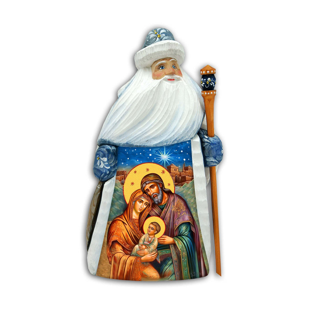 Orthodox Nativity Santa Hand-Painted WOODCARVED Figurine by G. DeBrekht - Nativity Holiday Decor - 8209021