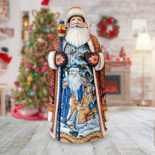 Father Frost Santa Hand-Painted WOODCARVED Masterpiece by G. DeBrekht - Christmas Decor - 215627