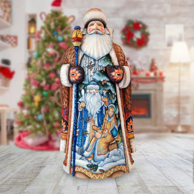 Father Frost Santa Hand-Painted WOODCARVED Masterpiece by G. DeBrekht - Christmas Decor - 215627