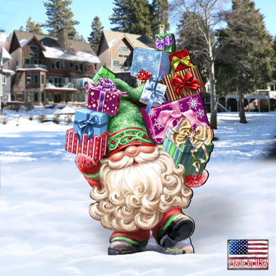 Gift Giver Gnome Dwarf Holiday Outdoor Decor by D. Gelsinger - Christmas Decor - 8461054F-DG