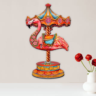 Pink Flamingo Carousel Holiday Door Decor by G. Debrekht - Love Kids Family Decor - 8652752H