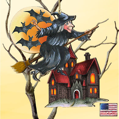 Witch Halloween Wooden Ornaments by G. DeBrekht - Thanksgiving Halloween Decor - 8114010