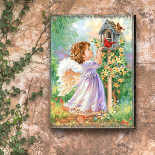 Angels Are Near Wooden Wall Art by D. Gelsinger - Nativity Holiday Decor - 95678B-DG