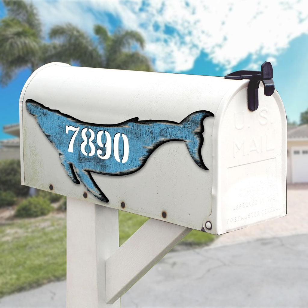 Whale Coastal Wooden Personalized House Number Sign by G. Debrekht - Coastal Sea-Life Decor - Handcrafted Wooden Handcrafted Wooden Handcrafted Wooden Handcrafted Wooden Address Sign - MA985163