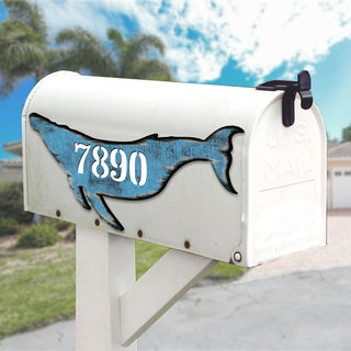 Whale Coastal Wooden Personalized House Number Sign by G. Debrekht - Coastal Sea-Life Decor - Handcrafted Wooden Handcrafted Wooden Handcrafted Wooden Handcrafted Wooden Address Sign - MA985163