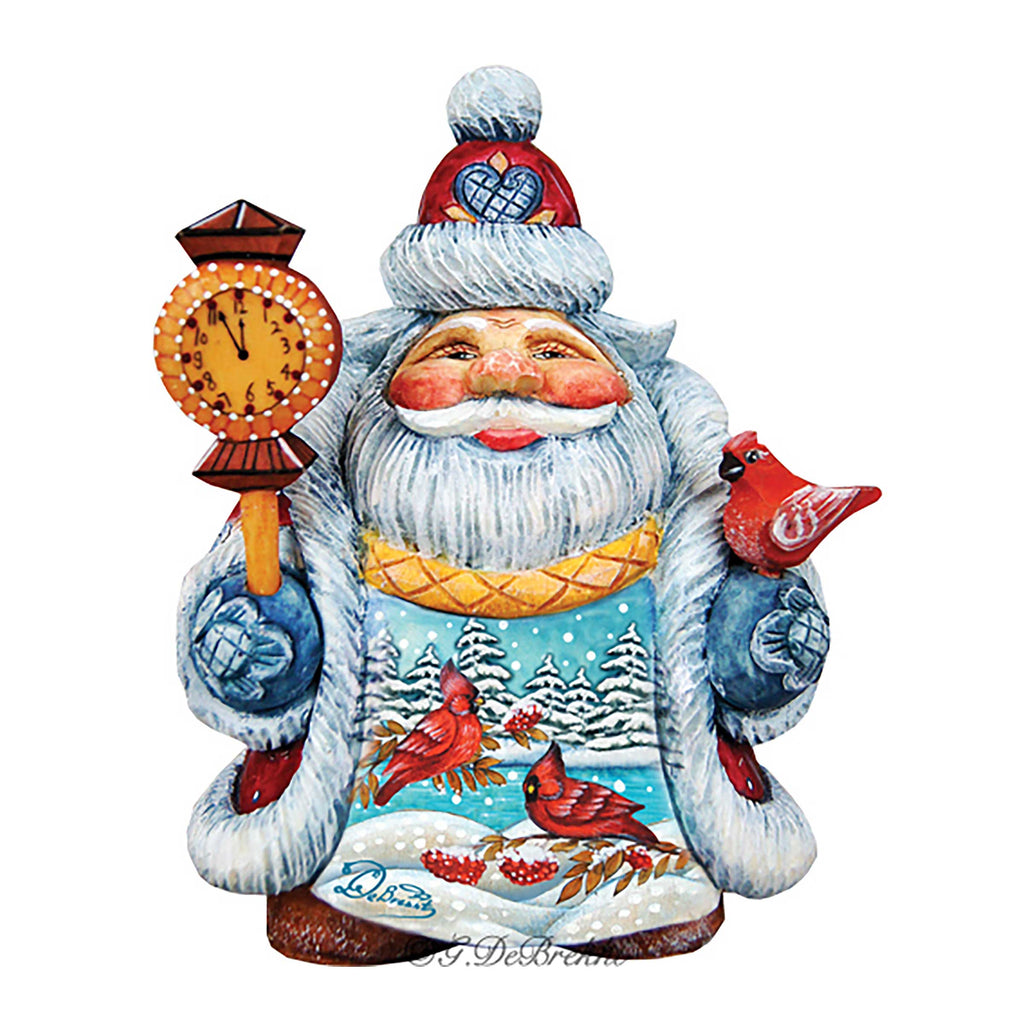 Santa with Cardinals Handcrafted Christmas Figurine - G. DeBrekht - Christmas Santa Snowman Decor - 533421