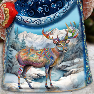 Magic Deer Santa Hand-Painted WOODCARVED Masterpiece Figurine by G. DeBrekht - Christmas Decor - 8203022 *** PRE-ORDER - Handmade Just for You! ***