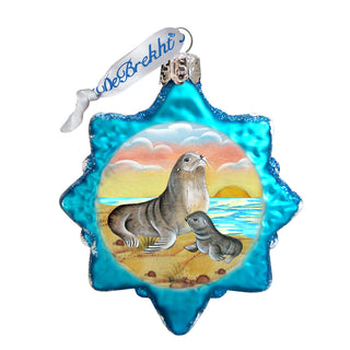 Seal Star Mercury Glass Ornament by G. DeBrekht - Coastal Holiday Decor - 775476
