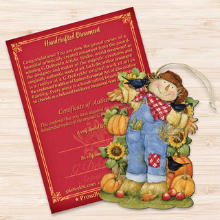 Fall Decoration Harvest Scarecrow - Scarecrow Ornament Handmade Gift for Autumn Adornment - Wooden Ornament by Susan Winget 8471211-SW
