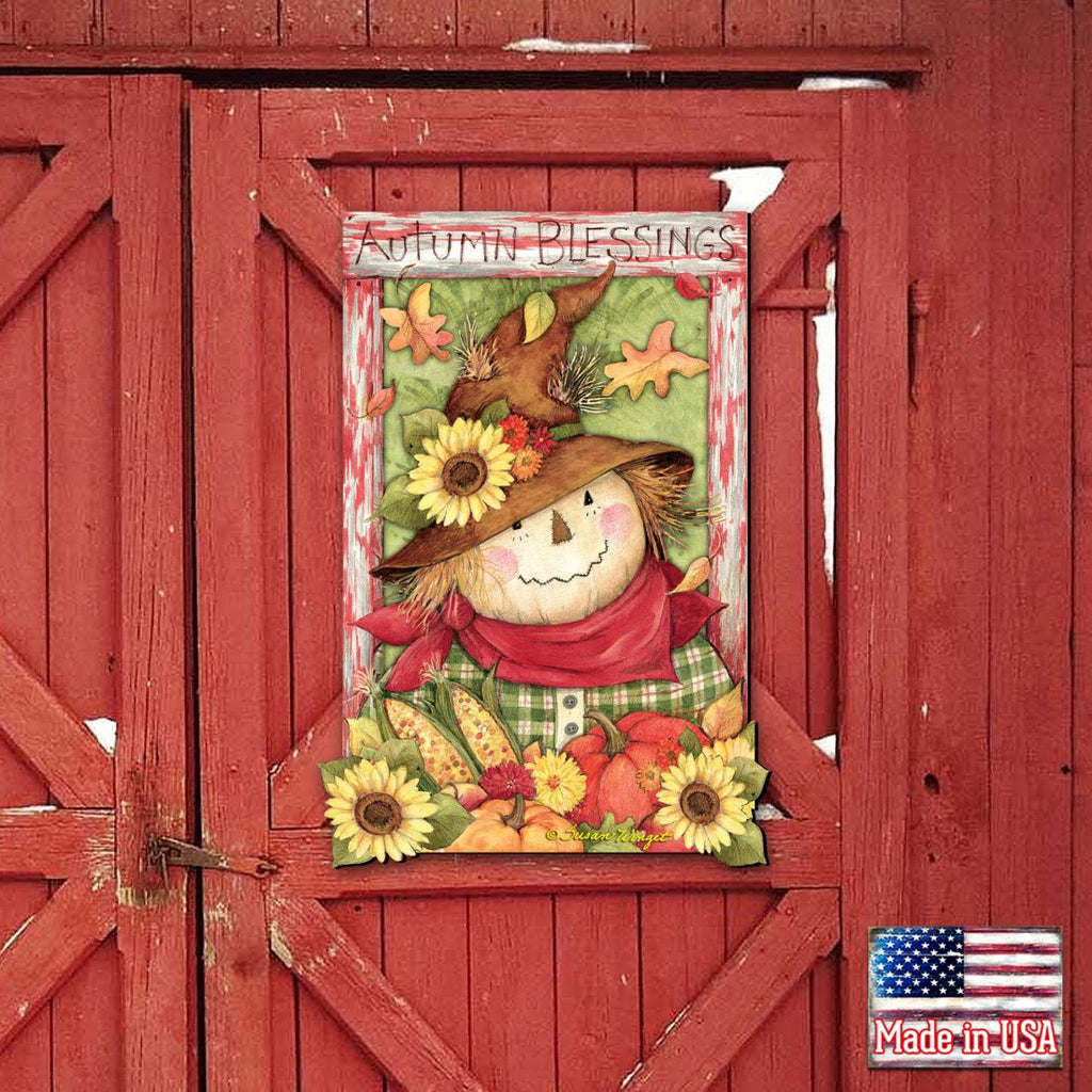 Scarecrow Halloween Door Decor by Susan Winget - Thanksgiving and Halloween Decor - 8471204H-SW