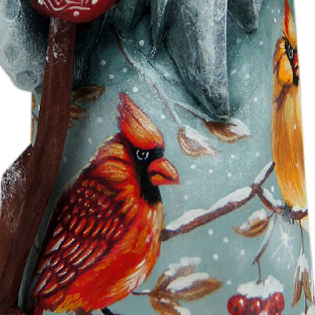 Cardinals Santa Hand-Painted WOODCARVED Masterpiece by G. DeBrekht - Wildlife Holiday Decor - 8215102 *** PRE-ORDER - Handmade Just for You! ***