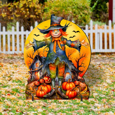 Halloween Scarecrow Freestanding Decor - Halloween Outdoor Decor by G. Debrekht - Halloween Decor- 8652798F