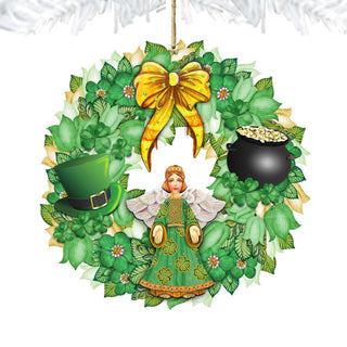 St Patrick's Day Wreath Wooden Ornaments by G. DeBrekht - Celtic Decor - 8185318