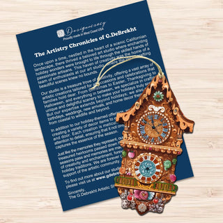 Miniature Clock Decorative Eco Wood Ornaments Set of 3 by G. Debrekht - Christmas Decor - 8091020-S3