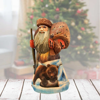 Nostalgic Bear Santa Hand-Painted WOODCARVED Masterpiece by G. DeBrekht - Wildlife Holiday Decor - 291725 *** PRE-ORDER - Handmade Just for You! ***