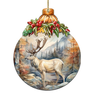 Alaskan Majestic Elk Wooden Ornaments by G.Debrekht - Wildlife Holiday Decor - 870028