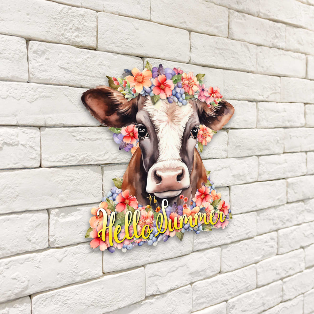 Front door welcome sign Hello Summer Front porch Summer wreath Main entrance banner Flowers Welcome sign - Wooden front porch decor - 933111H