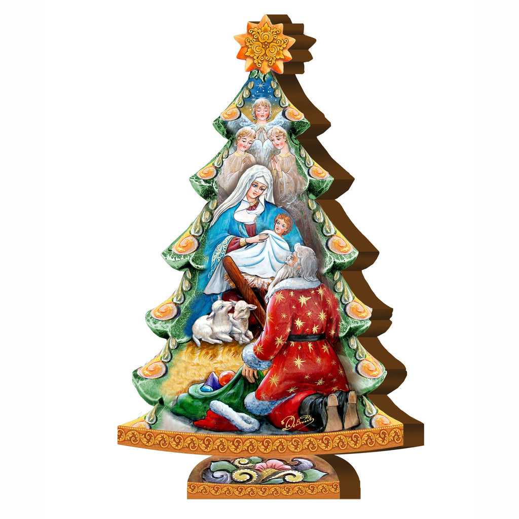 Adoration Decorated Tabletop Tree by G. Debrekht - Nativity Holiday Decor - 69951