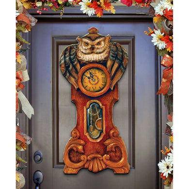 Owl Clock Halloween Door Decor by G. DeBrekht - Thanksgiving Halloween Decor - 8153311H