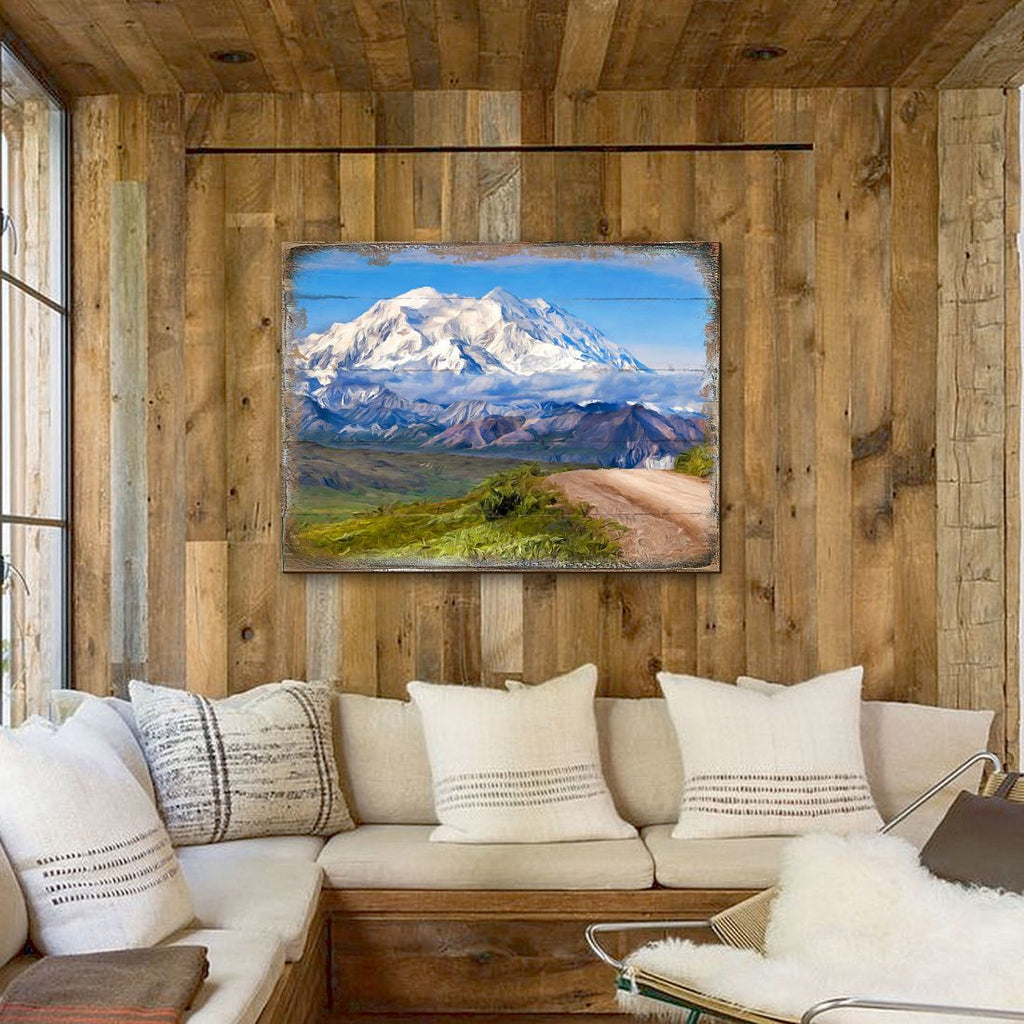 Mountain View Art Wooden Wall Art by Nature Wonders - Nature Wildlife Decor - 95242B