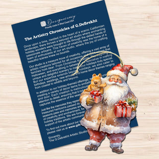 Santa Decorative Wooden Ornaments of 3 by G. Debrekht - Christmas Decor - 8091009-S3