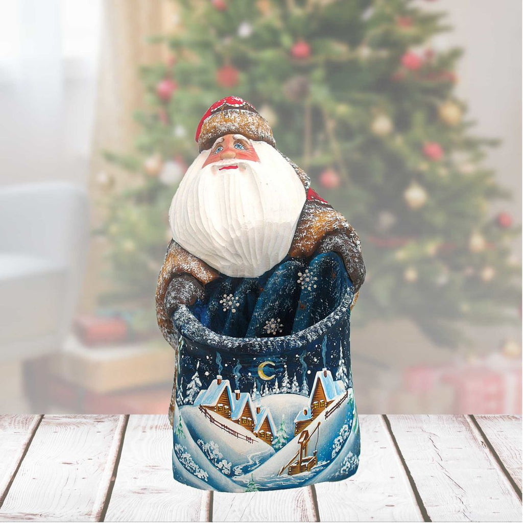 Starlight Yuletide Santa Hand-Painted WOODCARVED Masterpiece by G. DeBrekht - Christmas Decor - 8210751 *** PRE-ORDER - Handmade Just for You! ***