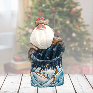 Starlight Yuletide Santa Hand-Painted WOODCARVED Masterpiece by G. DeBrekht - Christmas Decor - 8210751 *** PRE-ORDER - Handmade Just for You! ***
