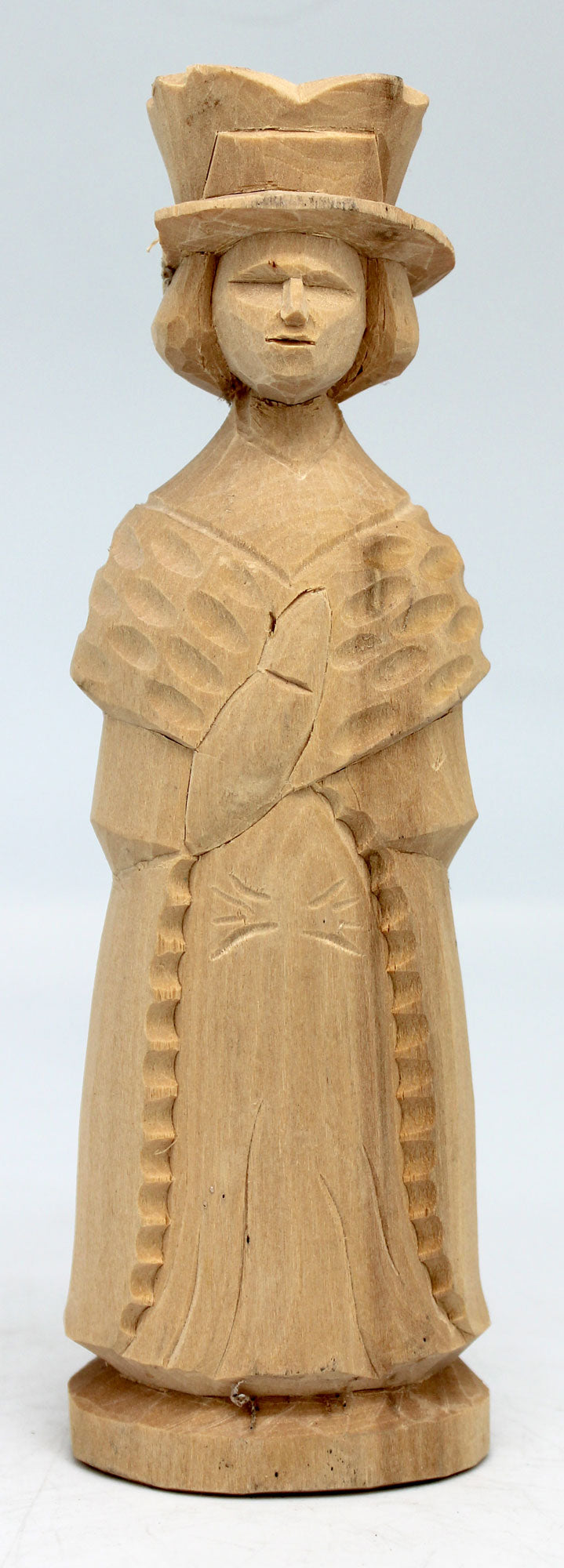 One-of-a-Kind Lady in the Hat Wood Carved Figurine 7