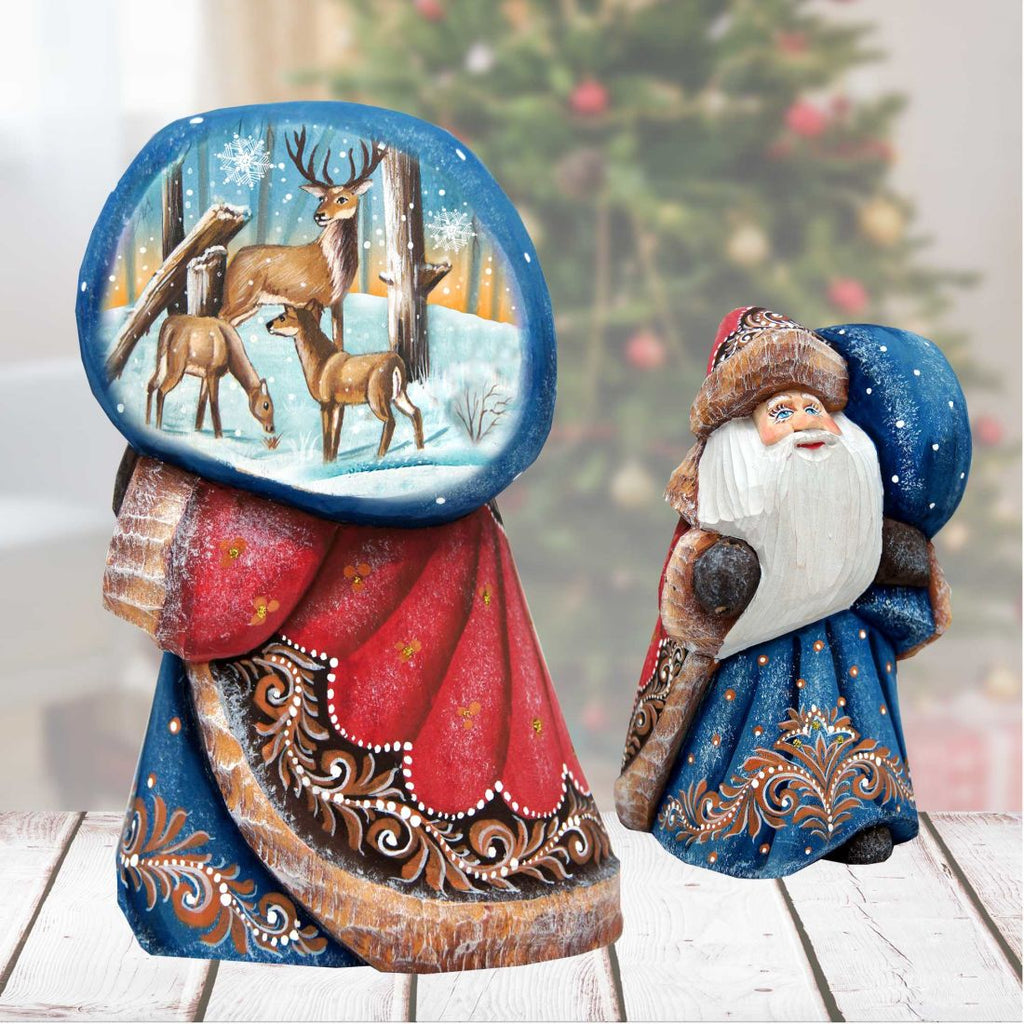 Santa Reindeer Hand-Painted WOODCARVED Masterpiece by G. DeBrekht - Christmas Decor - 8215548