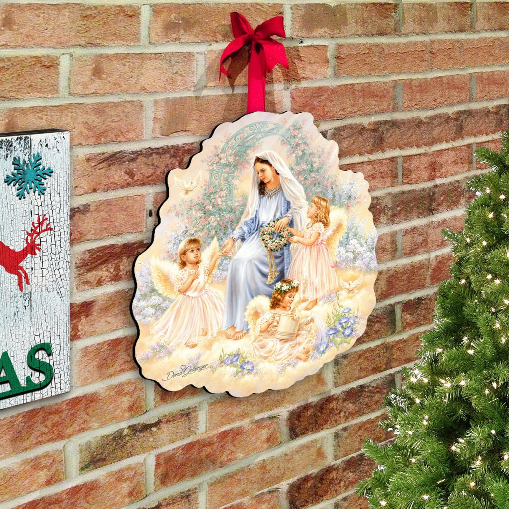 Gift of Faith Angel Wreath Nativity Door Decor by D. Gelsinger - Nativity Holiday Decor - 8461032H-0201
