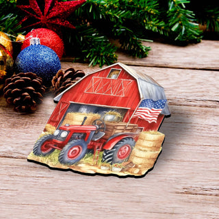 American flag Clip-On Eco Wood Decorative Ornaments Set of 3 by G. Debrekht - Patriotic Decor - 8091002C-S3